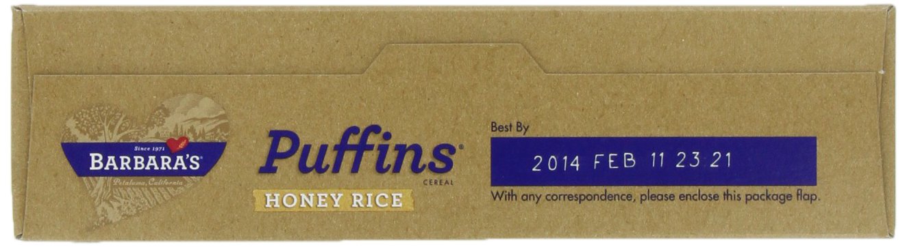 Barbaras Bakery Honey Rice Puffin Cereal, 10 Ounce -- 12 per case.