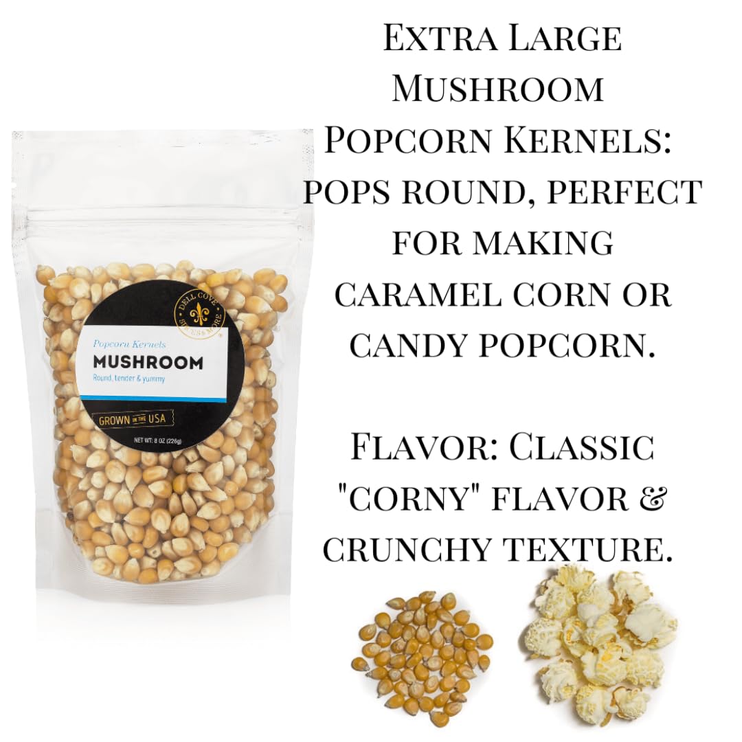Dell Cove Spices - Mushroom Popcorn Kernels - Perfect for Gourmet Popcorn Makers & Stovetop Popping, Two Pounds