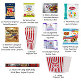 Movie Night Popcorn and Candy Gift Basket - Keto Cravings Gift Basket - Perfect for a Cozy and Fun Evening at Home or the Theater with Family