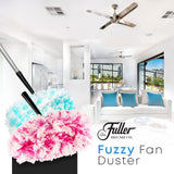 Fuller Brush Fuzzy Fan Duster - Dust & Clean Ceiling Fans, Walls, Woodwork - Polystatic & Microfiber Grabs & Holds Dust, Lint, Cobwebs & Dirt - Fan