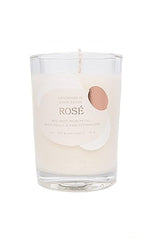 Rewined Candles Rose Soy Blend Candle, 6 Ounce, Red Fruit Rose Petal White Peach, and Pink Peppercorn