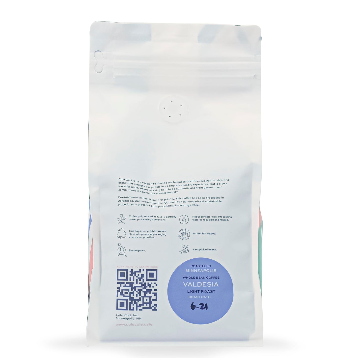 Colé Colé Handpicked Gourmet Coffee Beans from Valdesia, Dominican Republic, Light Roast Coffee Roasted in Minneapolis (500 gms)