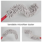 AKOMA Bendable Duster with 69" Light Weight Extension Long Handle for Cleaning Bed Bottom Ceiling Fans Car Interior Furniture-Microfiber Duster