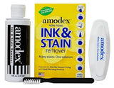 Amodex Ink & Stain Kit with Stain Remover Brushes, Removes Ink, Sharpie, Grease, Food and More, Safe and Effective on Clothes, Leather and Skin
