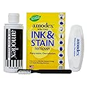Amodex Ink & Stain Kit with Stain Remover Brushes, Removes Ink, Sharpie, Grease, Food and More, Safe and Effective on Clothes, Leather and Skin