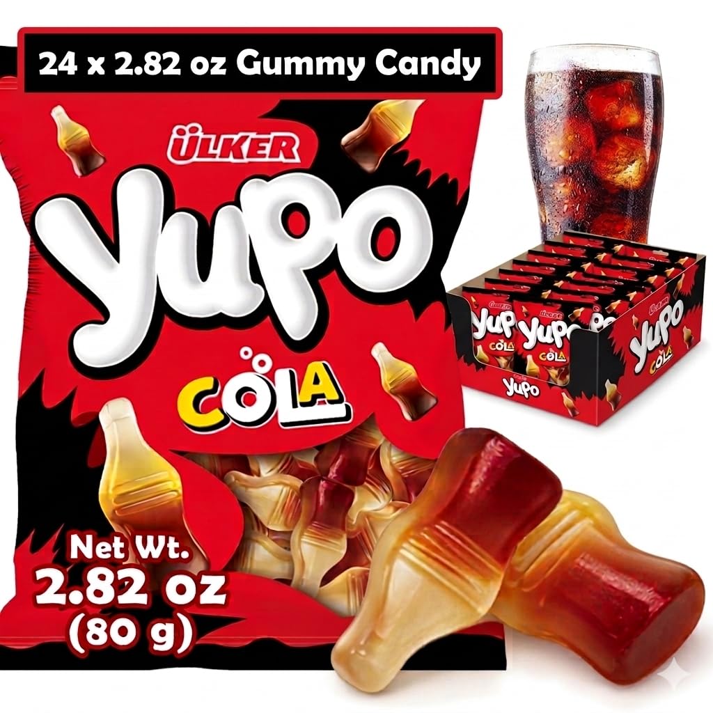 Ceres Gourmet Cola Gummies Candy, 24 Pack, Bulk Chewy Gummy Cola Candy Bags (24 x 2.8 Ounce), Soft Jelly Gummy Candy Pack for Parties, Snack Box