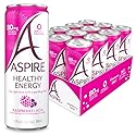 ASPIRE® Raspberry Acai, Healthy Energy Drink 80mg Natural Caffeine, Zero Sugar No Carbs Keto Friendly, 24 Pack Green Tea Sugar Free Drink Low Caffeine