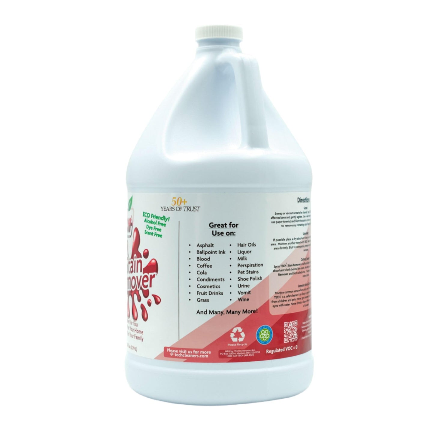 TECH Multi-Purpose Stain Remover, 128 oz, For Carpet, Clothes, Upholstery, and Other Fabrics