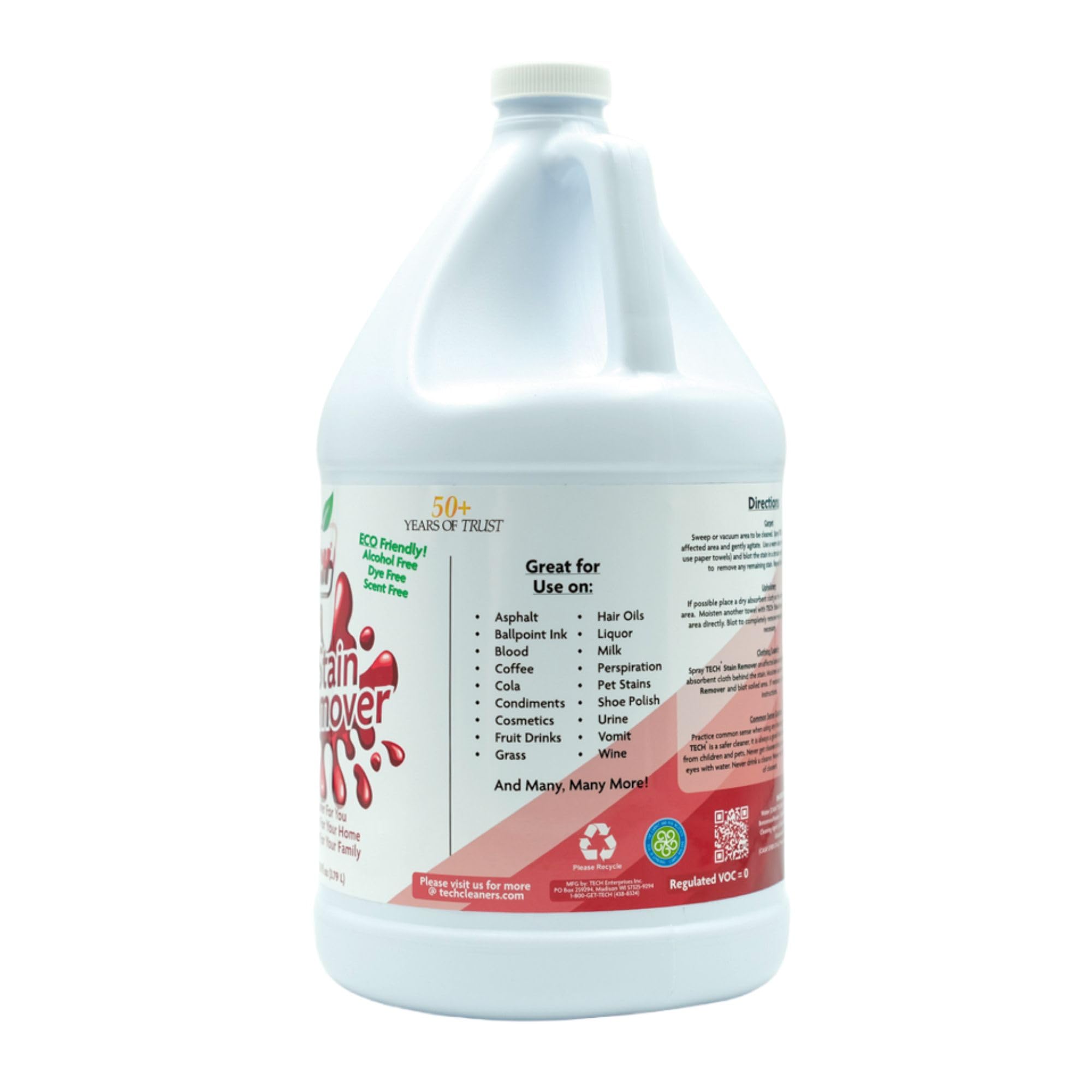 TECH Multi-Purpose Stain Remover, 128 oz, For Carpet, Clothes, Upholstery, and Other Fabrics
