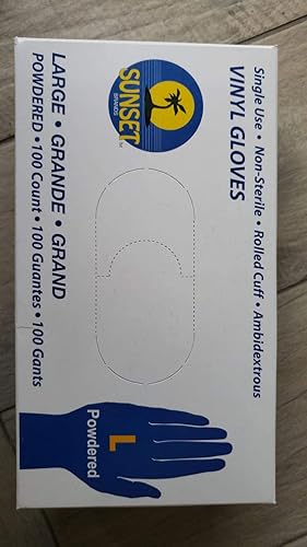 Disposable Gloves Vinyl set of 100 for housekeeping, foodservice, industrial (clear) (L)