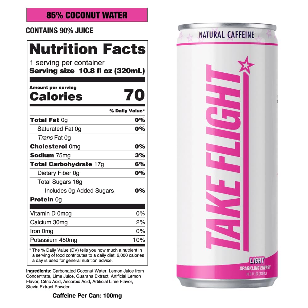 TAKE FLIGHT ENERGY, Natural Juices, Guarana, Focus & Hydration (ASSORTED CASE, 4 Pack)