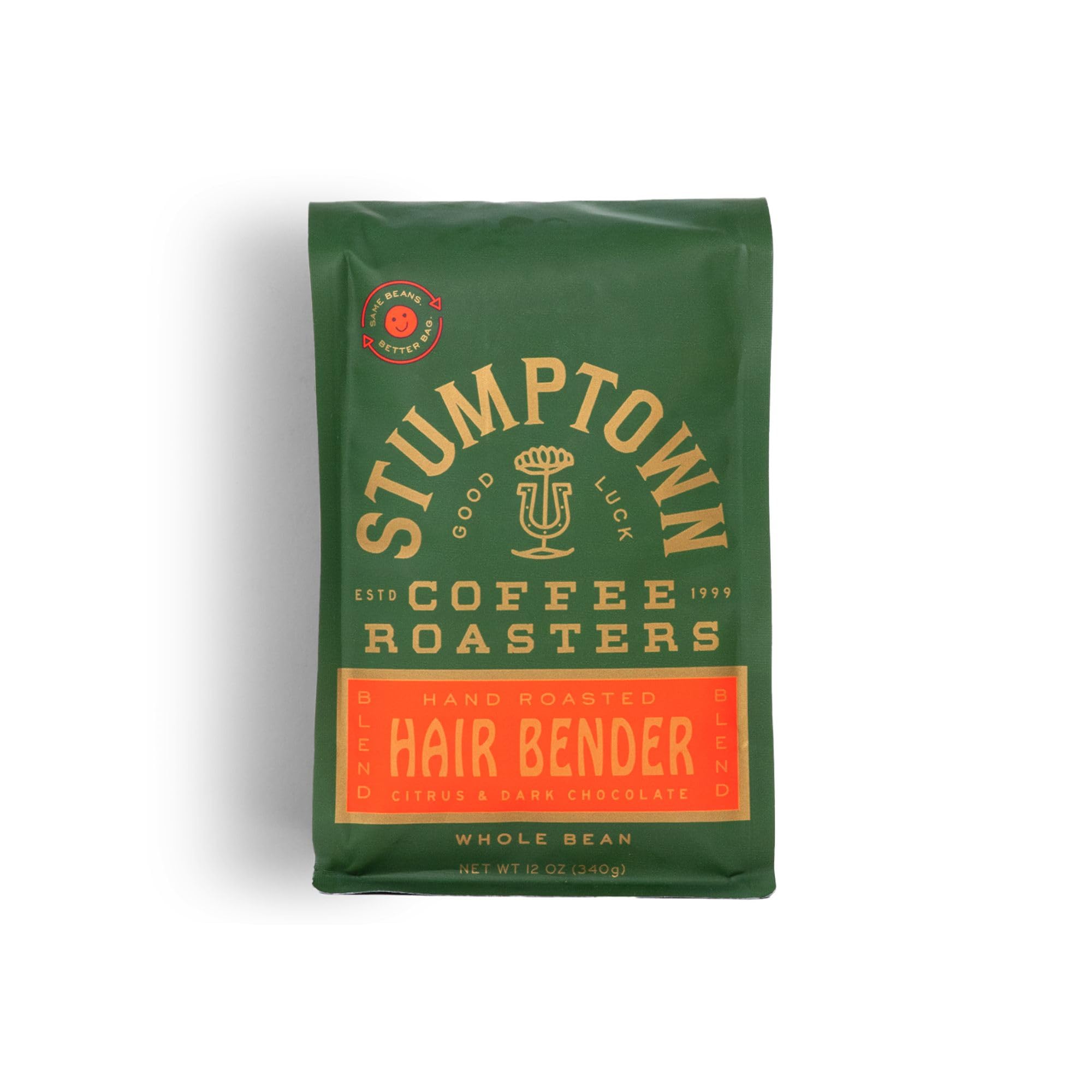 Stumptown Coffee Roasters, Medium Roast Whole Bean Coffee, 100% Arabica Coffee - Hair Bender 12 Ounce Bag with Flavor Notes of Citrus and Dark