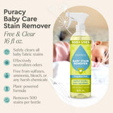 Puracy Stain Remover for Baby Clothes and Cloth Diapers, Newborn Baby Essentials Must Haves, Enzyme-Based Laundry Spray, Natural Spot and Odor