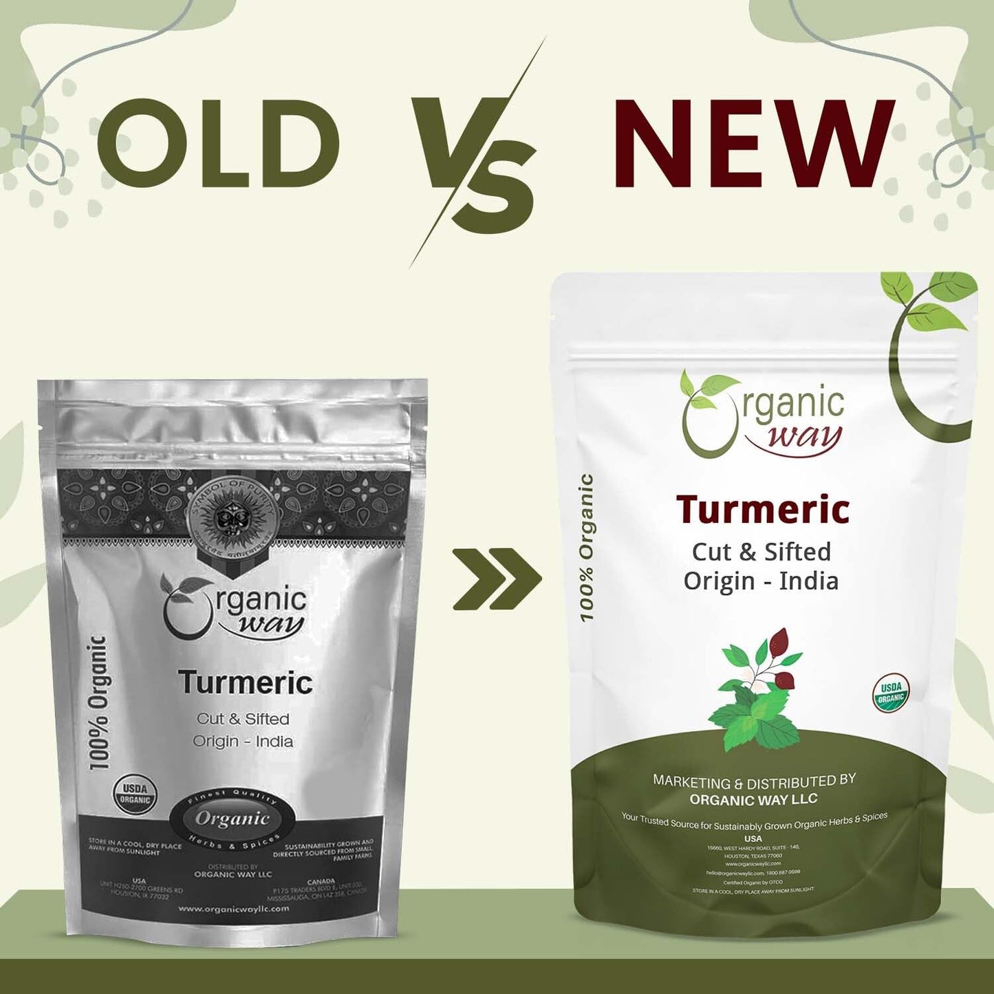 Organic Way Turmeric Root Cut & Sifted (Curcuma Longa) - Herbal Tea | Kosher & USDA Certified | Vegan, Non-GMO & Gluten Free | Tested for Heavy Metal