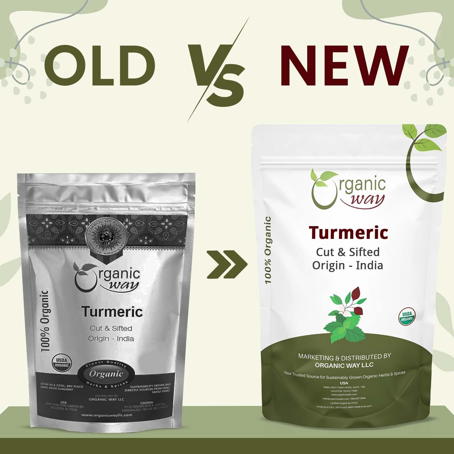 Organic Way Turmeric Root Cut & Sifted (Curcuma Longa) - Herbal Tea | Kosher & USDA Certified | Vegan, Non-GMO & Gluten Free | Tested for Heavy Metal