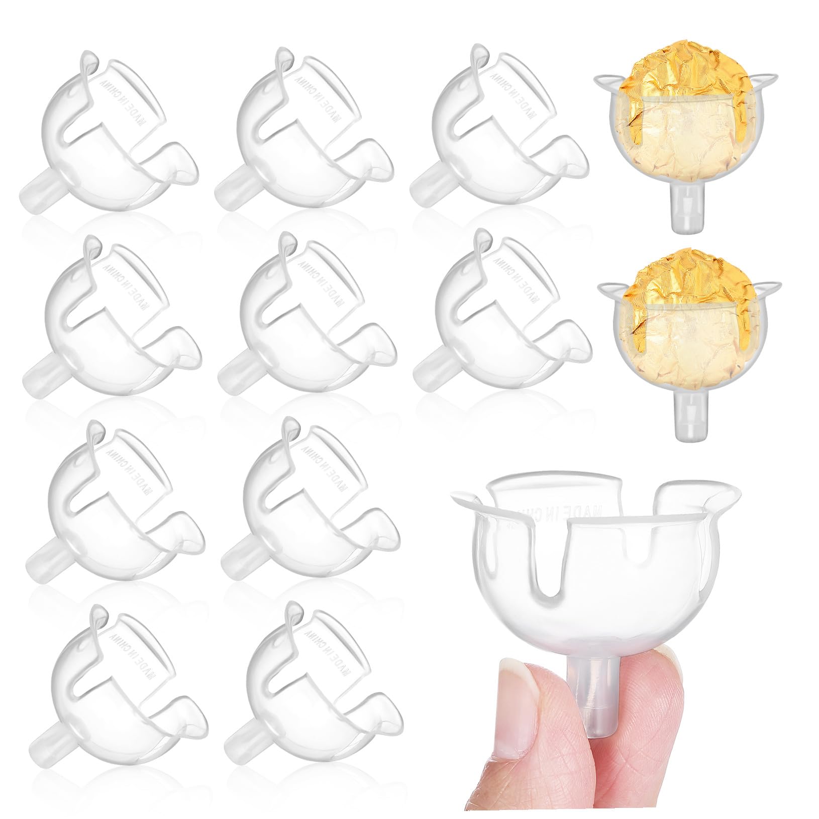 Gadpiparty 60pcs Chocolate Ball Holder Plastic Base Flower Packaging Holder for Bouquets for Party Decorations