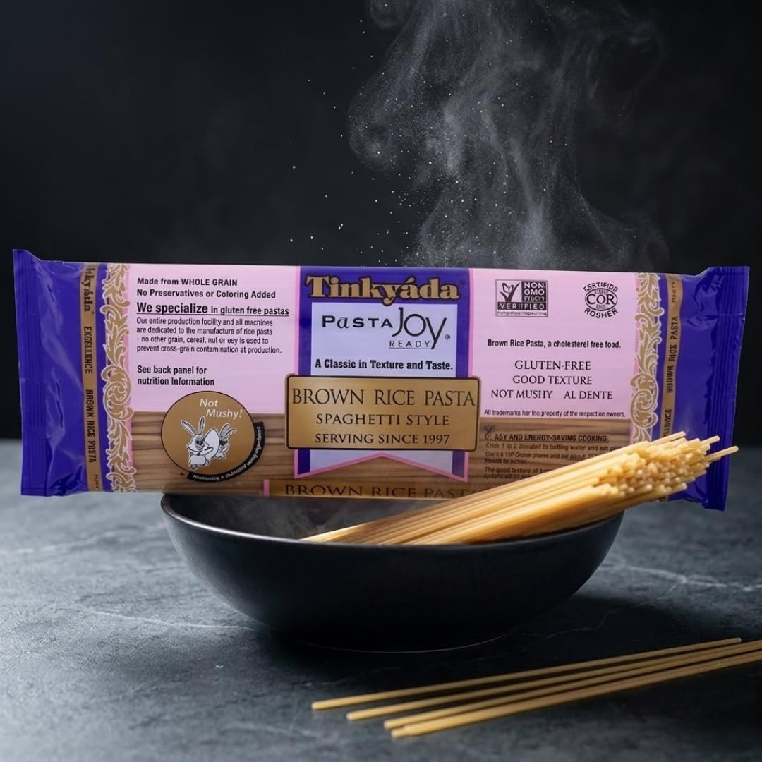 Pasta Brown Rice Spaghetti 16 oz - Pack of 12 - Noodles for Salad and Pantry Staples - Spaghetti Alternative to Egg and Penne
