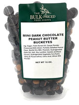 Mini Dark Chocolate Peanut Butter Buckeyes (1lb Resealable Zip Lock Stand Up Bag)