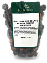 Mini Dark Chocolate Peanut Butter Buckeyes (1lb Resealable Zip Lock Stand Up Bag)