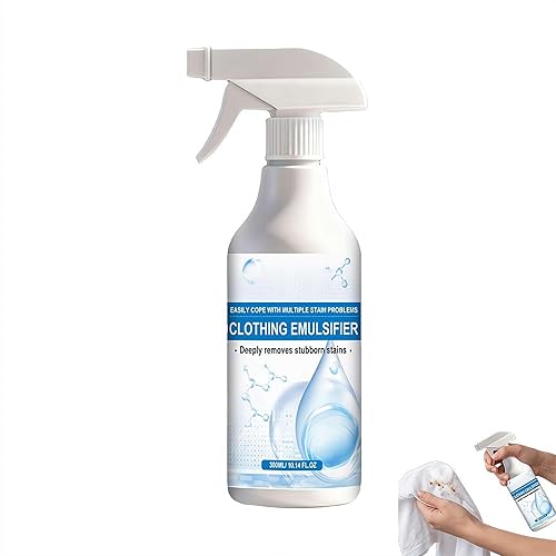 Prndkhn 10 Fl Oz Clothing Emulsifier, Fly Cloth Cleanse Clothing Emulsifier Stain Remover, Spot Cleaner for Clothes, No Damage Fabric Spot, Fabric