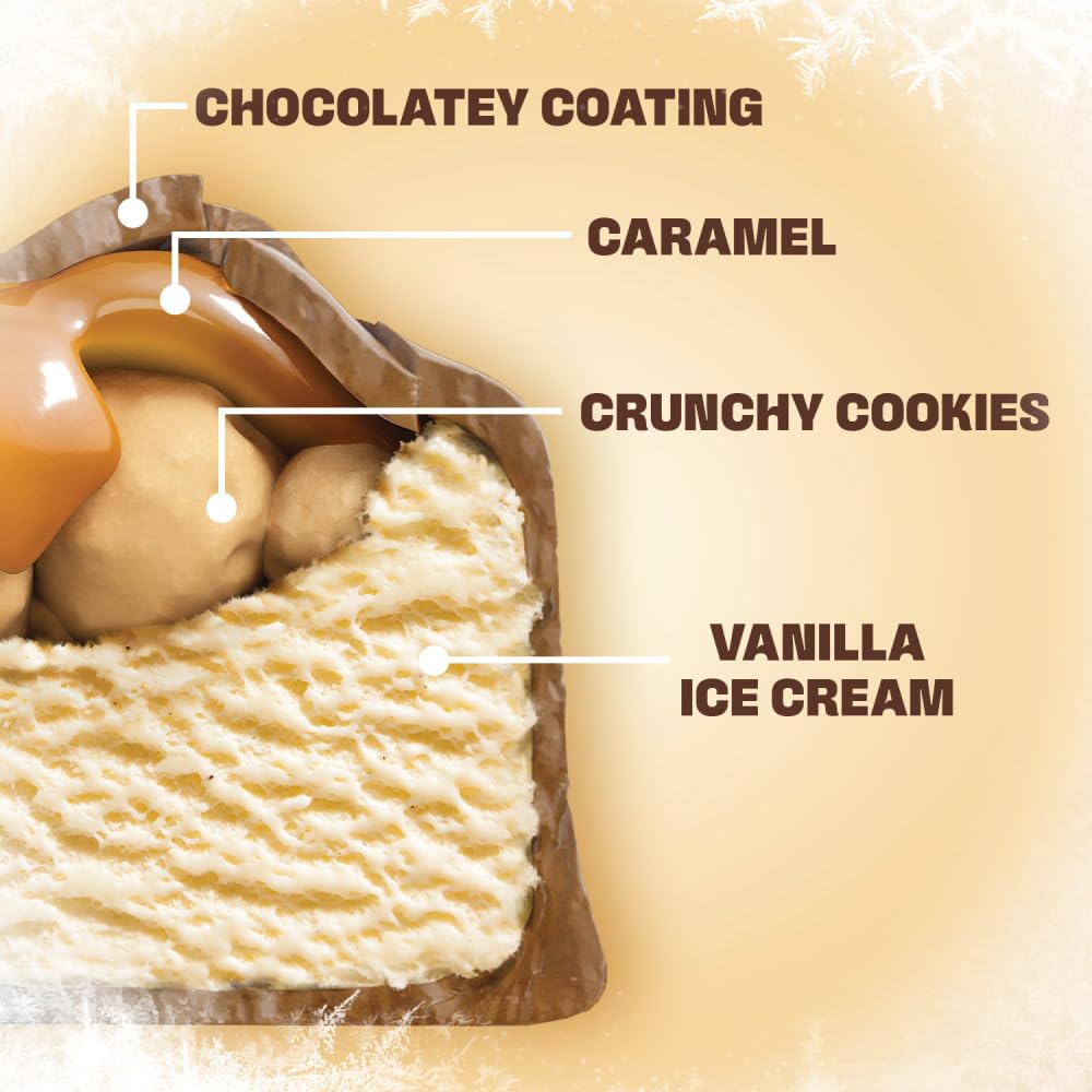 TWIX Ice Cream Bars Vanilla Caramel Chocolatey Cookie Dessert Bar Individually Wrapped, 6 Pack, 1.93 Oz Bars