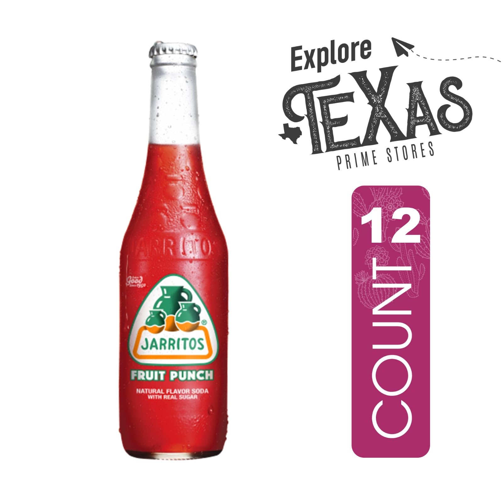 Jarritos 12-Pack of Fruit Punch Mexican Soft Drink Glass Bottle 12 fl oz Made with 100% Natural Sugar