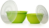 Stephanie Imports Made in USA 6-Piece Set of Prep & Store Plastic Bowls with Clear Lids (BPA-Free and Dishwasher Safe) - Blue, Teal and Green