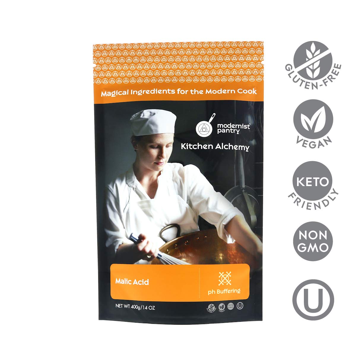 Pure Malic Acid ? Non-GMO Gluten-Free Vegan OU Kosher Certified - 400g/14oz