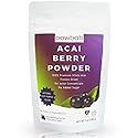 powbab Acai Berry Powder - 100% Organic Acai Powder. Freeze Dried, Unsweetened from Brazil. Pure Superfood. Rich in Antioxidants, Perfect for Fruit