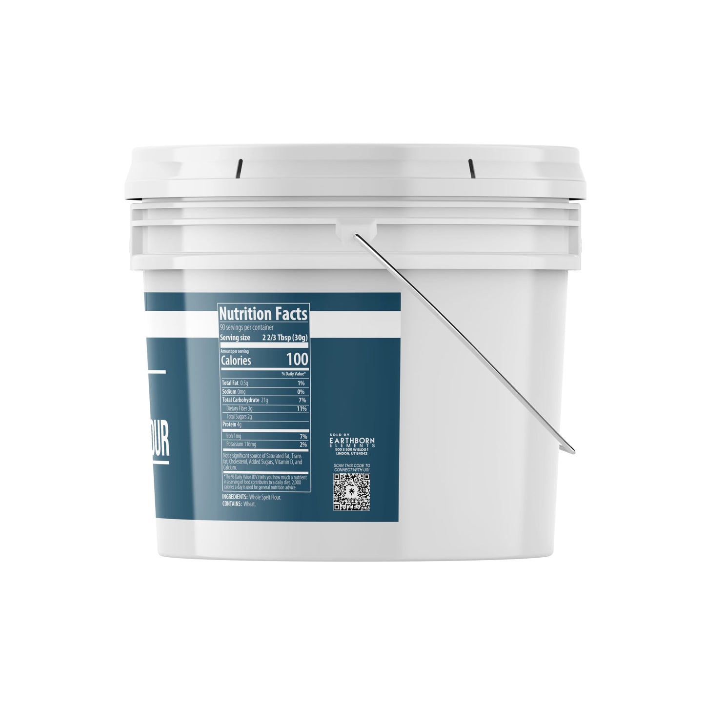 Earthborn Elements Whole Spelt Flour, 1 Gallon Bucket, Nutty Flavor, From Spelt Berries