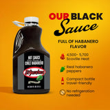 El Yucateco Black Label Reserve Habanero Hot Sauce, Smoky Chile Habanero Flavor, 4 oz Bottles (Half Gallon)