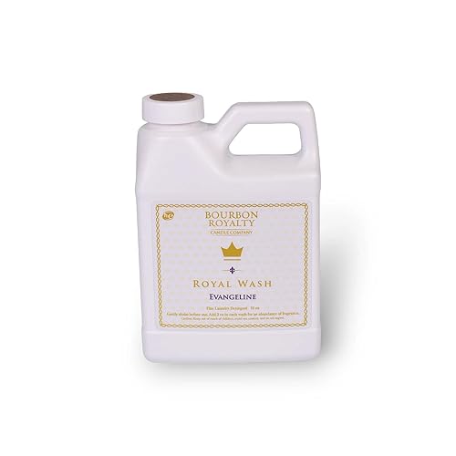 Bourbon Royalty Royal Wash 16 Ounce High Efficiency Scented Fragranced Liquid Laundry Detergent, Evangeline, White