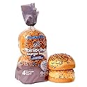 bakerly Brioche Burger Buns With Tuxedo Sesame Seeds Pack of 4, 4-Count, Non-GMO, No Artificial Colors or Flavors (16 Total Brioche Burger Buns)
