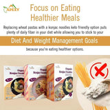 Apexy Organic Shirataki Konjac Noodle 8 Pouches Total 42.24oz. Low Calorie, Low-Carb Gluten Free, Vegan, Keto and Paleo-Friendly. (Fettuccine Shapes)