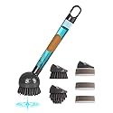 CuLiDing Soap Dispensing Dish Brush with Handle, 360° Rotating Head, 5-Piece Kitchen Cleaning Set (2 Brush Heads & 3 Sponges), Non-Scratch Scrubber