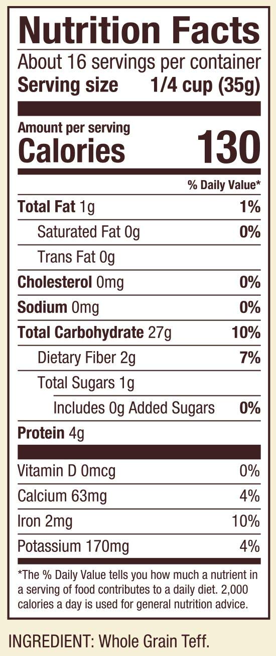 Bob's Red Mill Teff Flour, 20oz (Pack of 4) - Non GMO, Whole Grain, Vegan, Kosher