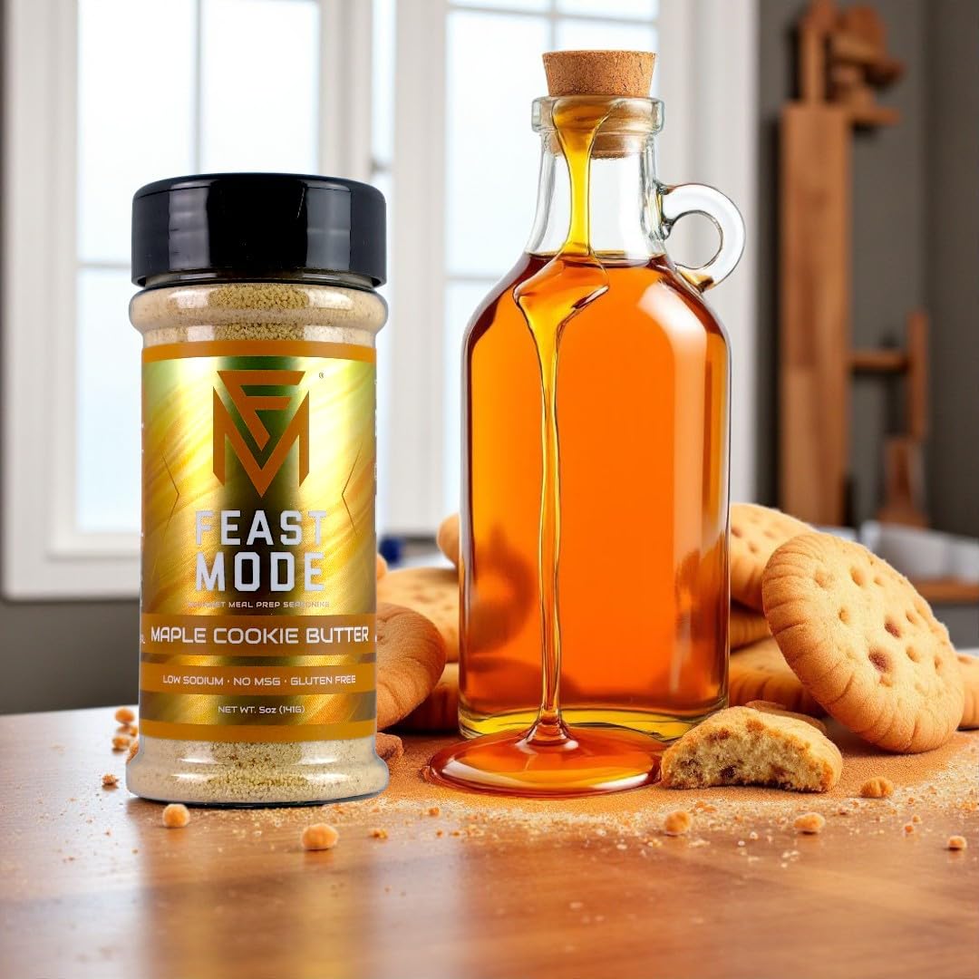 Feast Mode Flavors | Maple Cookie Butter Sweetener | 5oz | 141g | 100% Clean Maple Flavor, Meal Prep Seasoning, Sweet Topper Low Sodium, Low Calorie