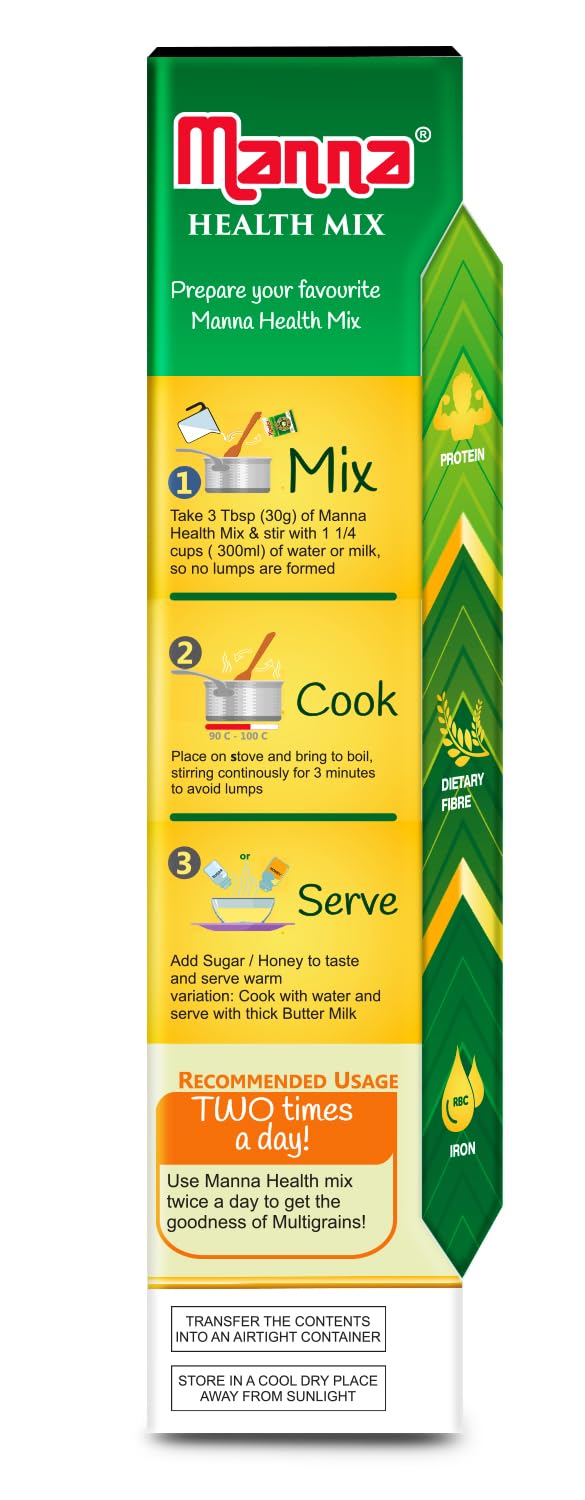 Manna Multigrains Health & Nutrition Drink - 500g (No Added Sugars & Preservatives)
