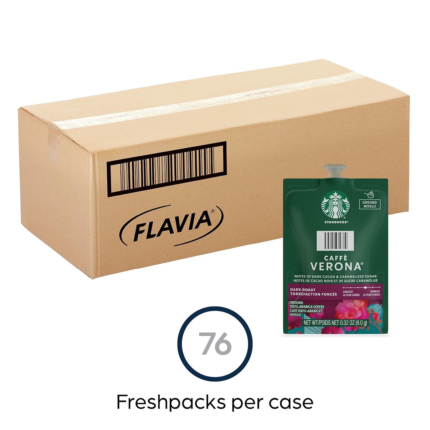 FLAVIA Starbucks Caffe Verona Coffee Freshpacks, .32 oz., 80/Carton (MDR10098) (SX03)
