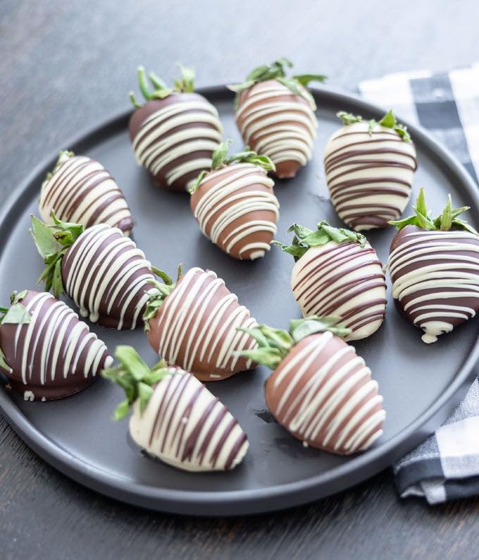 From You Flowers Belgian Chocolate Covered Strawberries - 12 Fresh Dipped Milk, White & Dark Chocolate Berries for Birthday & Anniversary
