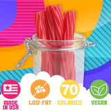Amish Good Gourmet Licorice Twist Candy - Premium Sweet & Chewy Treat, Strawberry Jumbo Licorice Twist Perfect Snack Under 100 Calories (2 Pack)