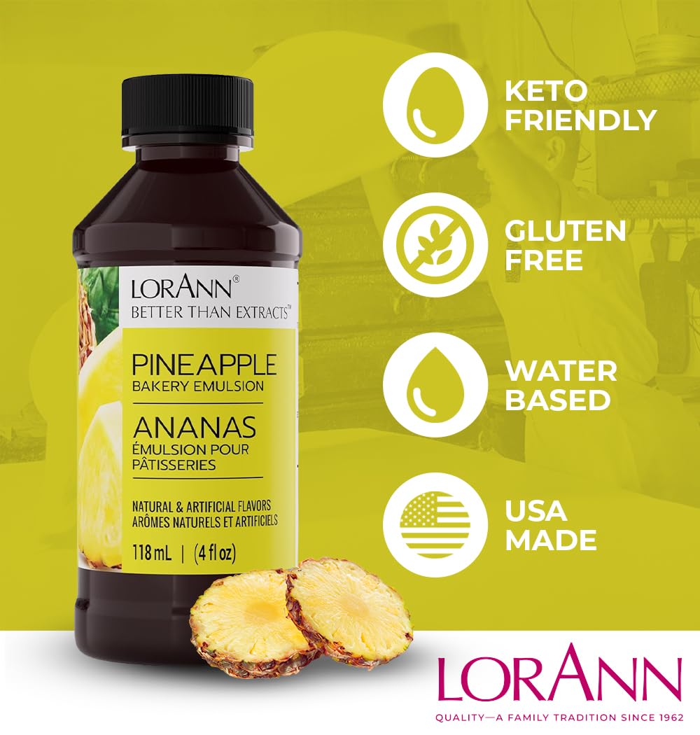 LorAnn Pineapple Bakery Emulsion, 16 ounce bottle