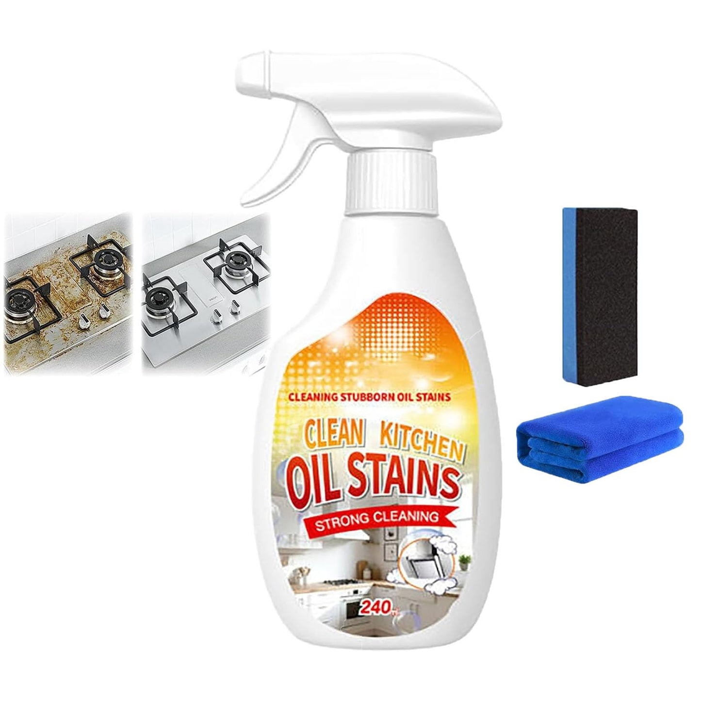 HOLVA 2026 New Heavy-Duty Kitchen Degreaser Foam Cleaner, Clean Kitchen Up Oil Stains Spray, Heavy Oil Stain Grease Cleaner, Multi-purpose Foam