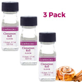 LorAnn Cinnamon Roll SS Flavor, 1 dram bottle (.0125 fl oz - 3.7ml - 1 teaspoon) - 3 Pack - includes a recipe