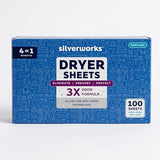 SilverWorks Dryer Sheets Laundry - Odor Eliminating Dryer Sheets with Silver Ion Technology - Softens, Fights Static & Reduces Wrinkles, Fresh Scent