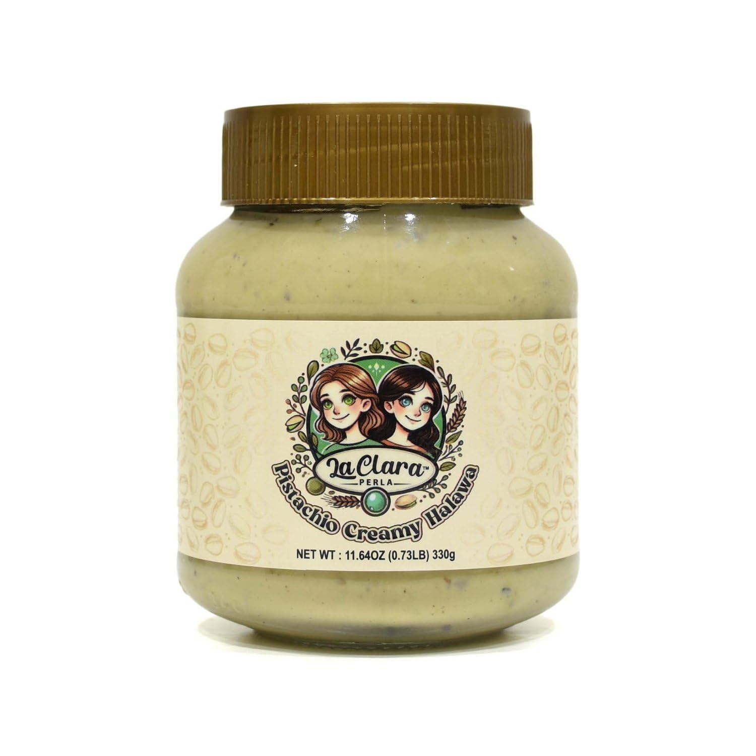 Pistachio Creamy Halawa (Halva/Halwa) Spread (New Flavor for Dubai Chocolate) - 11.64oz (330g)