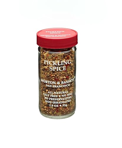 Morton & Bassett Pickling Spice, 2.2 oz - Non-GMO, Salt-Free, Whole Spice Mix for Homemade Pickles, Marinades & Brines