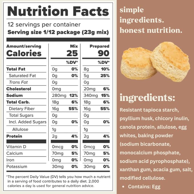 Scotty's Everyday - Keto Biscuit Zero Carb Mix - 0g Net carbs, 0g Added Sugar, Gluten-Free, High Fiber - No Nut Flours - 9.8oz, Pack of 1