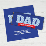 100 Pack Personalized Father's Day Chocolate Candy Bar Wrappers For Custom Father's Day Celebration Favors, Church Giveaways, Corporate Treats