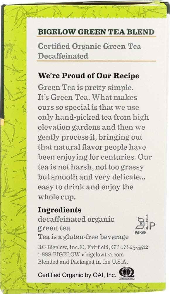 Bigelow Organic Decaffeinated Green Tea - 6 per case.6